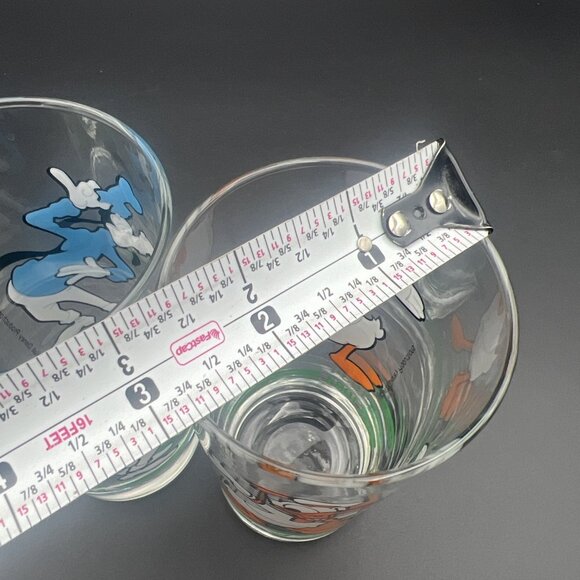 Vintage 1984 Disney 4 Glasses Hooks Drug Store Mickey Minnie Goofy Donald Duck - Picture 3 of 15